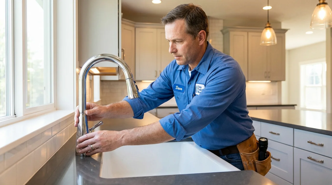 Kitchen faucet installation by Johns Plumbing LLC in Trafford